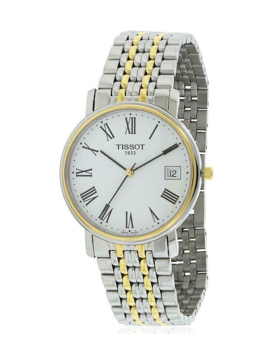 Tissot T-classic Ανδρικό Ρολόι 42mm Μπαταρίας με Ασημί Μεταλλικό Μπρασελέ
