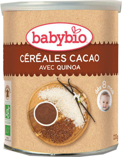 Babybio Βρεφική Κρέμα Δημητριακών με Κινόα με Γεύση Κακάο 220gr για 8+ Μηνών