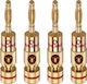 Oehlbach Βύσμα Banana male 4τμχ Χρυσό (D1C3002)