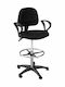 BF501 Office Stool with Backrest Black 62x60x100cm