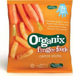 Organix Fingerfoods Puffs με Γεύση Καρότο Χωρίς Ζάχαρη 20gr για 7+ μηνών