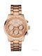 Guess Watch Chronograph with Pink Gold Metal Bracelet