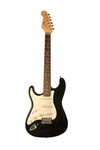 Flight Music EST11 BK LH Elektrische Gitarre für Linkshänder Stratocaster mit SSS Tonabnehmerkonfiguration Schwarz