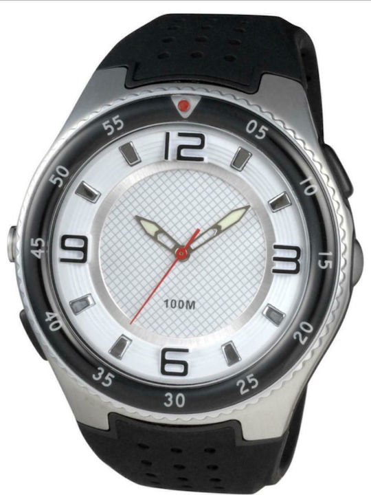 Xonix Ανδρικό Ρολόι 51mm Μπαταρίας με Μαύρο Καουτσούκ Λουράκι