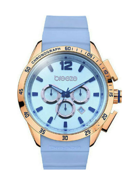 Breeze Uhr mit Blau Kautschukarmband