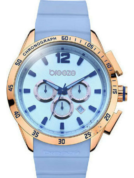 Breeze Women's Watch Chronograph with Blue Rubb...