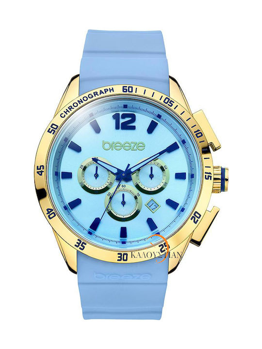 Breeze Women's Watch Chronograph with Blue Rubb...