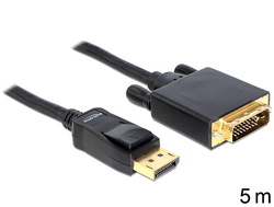 DeLock 82593 5m DVI-D male to DisplayPort male Cable Black (82593)