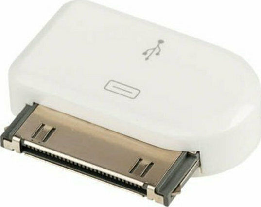 Converter Apple 30-pin male to micro USB female White 1pcs