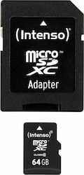 Intenso 3413490 microSDXC 64GB Klasse 10 Hohe Geschwindigkeit mit Adapter