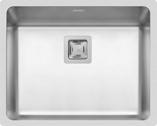 Pyramis Lume 1B 101023901 Flush Mounted Sink Inox Satin W50xD40cm Silver