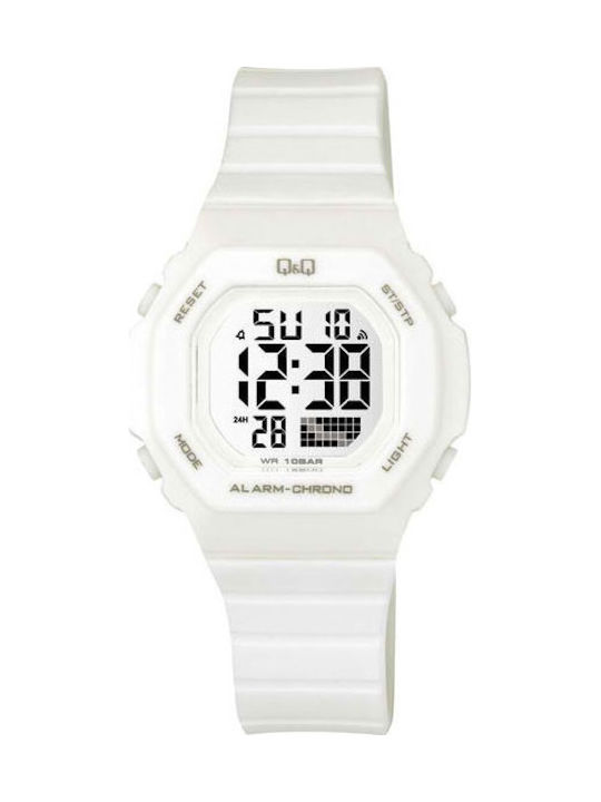 Q&Q Digital Watch in White / White Color M137J002