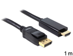 DeLock Кабел DisplayPort мъжки - HDMI мъжки 1м Черно (82586)