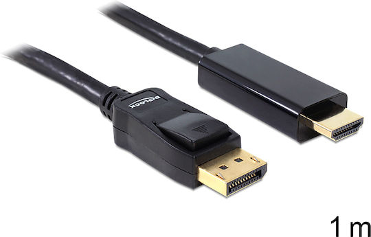 DeLock Cable DisplayPort male - HDMI male 1m Black (82586)