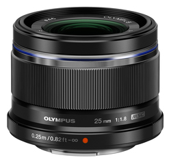 Olympus Crop Camera Lens M.Zuiko Digital 25mm f/1.8 Steady for Micro Four Thirds (MFT) Mount Black