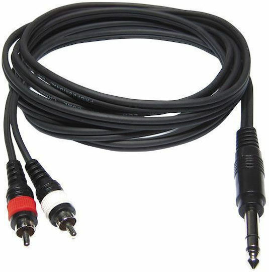 Audiophony CL-35/3 Cable 6.3mm male - 2x RCA male 3m (8010)