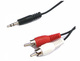 VCom Кабел За Звук 3,5 мм Мъжки - RCA Мъжки Черен 3м CV212-3