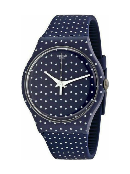 Swatch Watch with Blue Rubber Strap