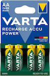 Varta Recharge Accu Power Επαναφορτιζόμενες Μπαταρίες AA Ni-MH 2600mAh 1.2V 4τμχ