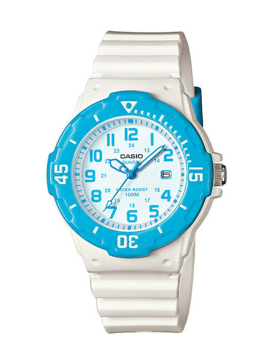 Casio Damen Uhr mit Weiß Kautschukarmband