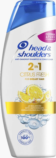 Head & Shoulders Citrus Fresh 2 in 1 Σαμπουάν κατά της Πιτυρίδας για Όλους τους Τύπους Μαλλιών 360ml