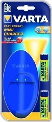 Varta Easy Energy Mini Charger 2 Batteries Ni-MH/Ni-Cd Size AA/AAA Set with 2x AA 2100mAh in Blue color