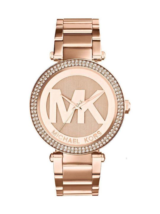 Michael Kors Parker Γυναικείο Ρολόι 39mm Μπαταρίας με Ροζ Χρυσό Μεταλλικό Μπρασελέ