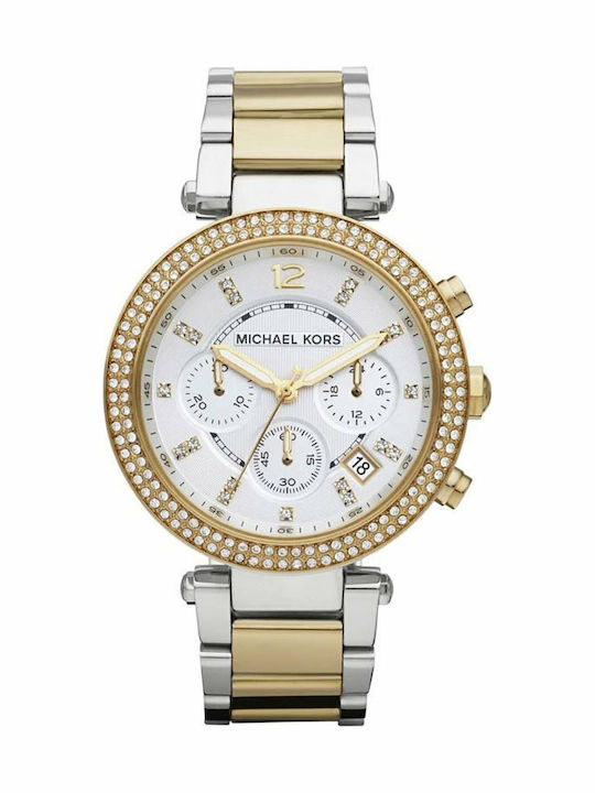 Michael Kors Parker Women's Watch Chronograph with Gold Metal Bracelet