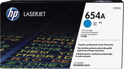 HP 654A Toner Laser Εκτυπωτή Κυανό 15000 Σελίδων (CF331A)