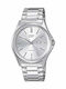 Casio Ανδρικό Ρολόι 38mm Μπαταρίας με Ασημί Μεταλλικό Μπρασελέ