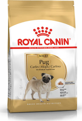 Royal Canin Adult Pug 1.5kg Trockenfutter für erwachsene Hunde kleiner Rassen mit Mais, Geflügel und Reis