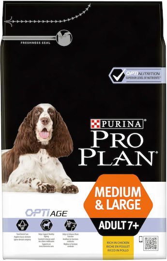 Pro Plan OptiAge 3kg Dry Food for Senior Medium & Large Breed Dogs with Chicken 7+