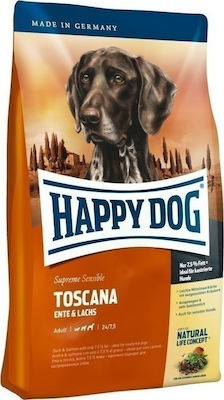 Happy Dog Toscana 1kg Ξηρά Τροφή χωρίς Γλουτένη για Ενήλικους Σκύλους Μεσαίων & Μεγαλόσωμων Φυλών με Πάπια και Σολομό