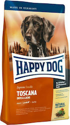 Happy Dog Toscana 12.5kg Trockenfutter ohne Gluten für erwachsene Hunde mittlerer & großer Rassen mit Ente und Lachs