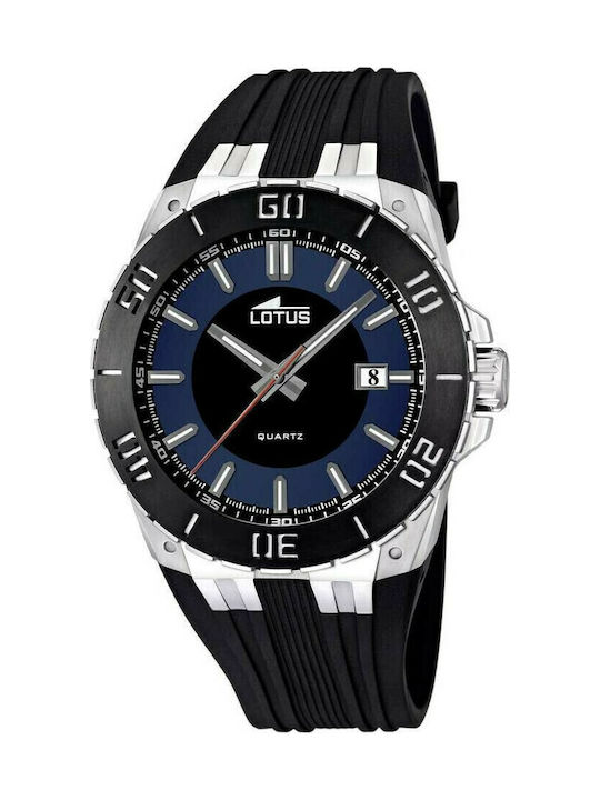 Lotus Watches Ceas Barbati Cronograf Baterie cu Căștiuc Negru Culoare