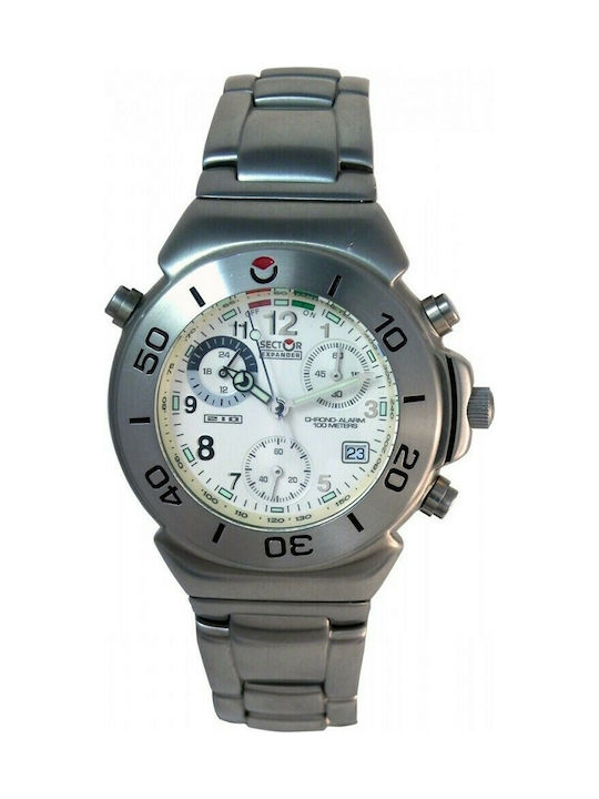 Sector Watch Chronograph Battery with Silver Metal Bracelet