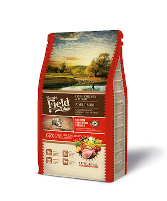 Sam's Field Adult Mini 0.8kg Ξηρά Τροφή με Λίγα Σιτηρά για Ενήλικους Σκύλους Μικρόσωμων Φυλών με Κοτόπουλο και Πατάτες