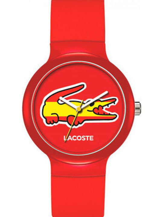 Lacoste Γυναικείο Ρολόι 42mm Μπαταρίας με Κόκκινο Καουτσούκ Λουράκι