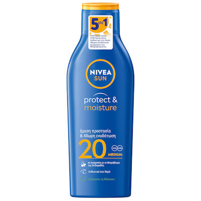 Nivea Protect & Moisture Αδιάβροχη Αντηλιακή Κρέμα για το Σώμα SPF20 200ml