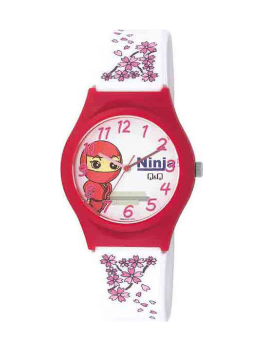 Q&Q Kids Analog Watch with Rubber/Plastic Strap White