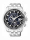 Citizen Herrenuhr 44mm Chronograph Eco - Antrieb mit Silber Metallarmband