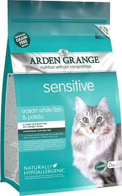 Arden Grange Sensitive Trockenfutter für erwachsene Katzen mit Fisch / Kartoffeln 0.4kg