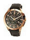 Cerruti Watch Chronograph Battery with Brown Leather Strap