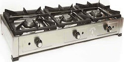 Calfer Gas YB-030 Liquid Gas Countertop Triple Burner Inox