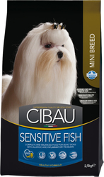 Farmina Cibau Sensitive Mini Adult 2.5kg Trockenfutter für erwachsene Hunde kleiner Rassen mit Fisch