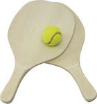 Campus Beach Rackets Set Beige with Straight Beige Handle and Ball