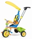 MG Toys Global Wise Kids Tricycle Convertible, With Storage Basket, Sunshade & Push Handle for 1-3 Years Multicolour