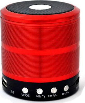 WS-887 Bluetooth Speaker 3W with Radio and Battery Life up to 6 hours Red