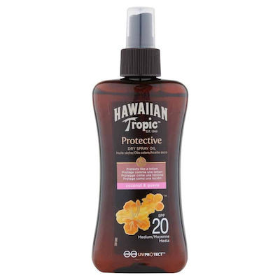 Hawaiian Tropic Protective Dry Oil Αδιάβροχο Αντηλιακό Λάδι για το Σώμα SPF20 σε Spray 200ml