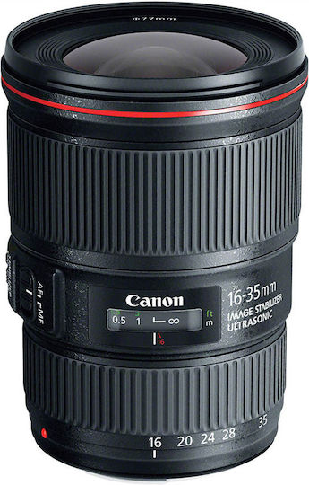 Canon Full Frame Φωτογραφικός Φακός 16-35mm f/4L IS USM Wide Angle Zoom για Canon EF Mount Μαύρος